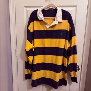 Polo Ralph Lauren Big Pony Polo Shirt 3XB Big & Tall Navy Yellow